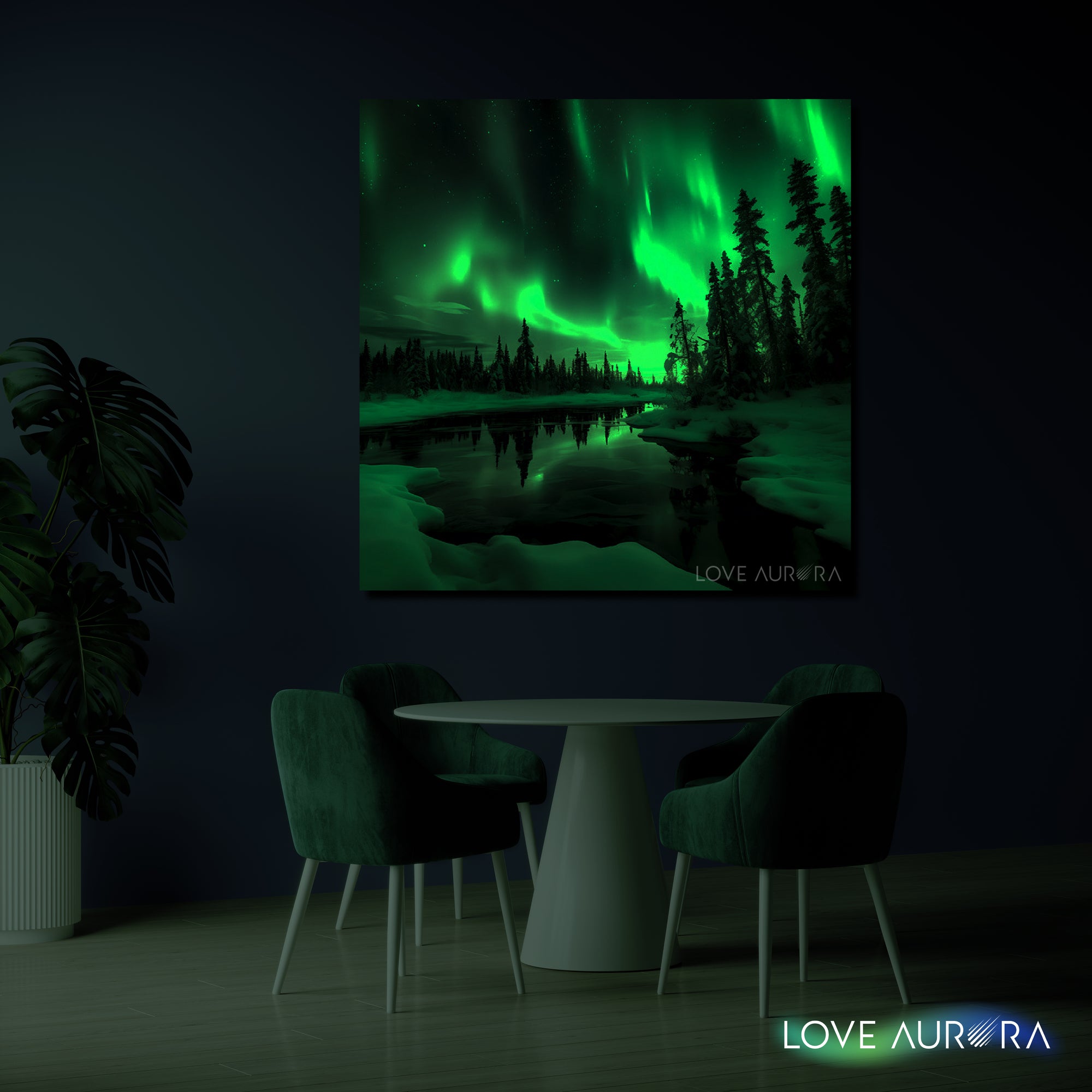 LoveMyAurora®  Glow in the dark painting (Tree Shadows Beneath the Starry Sky)