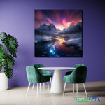 LoveMyAurora®  Glow in the dark painting (Light and Shadows on the Peaks)