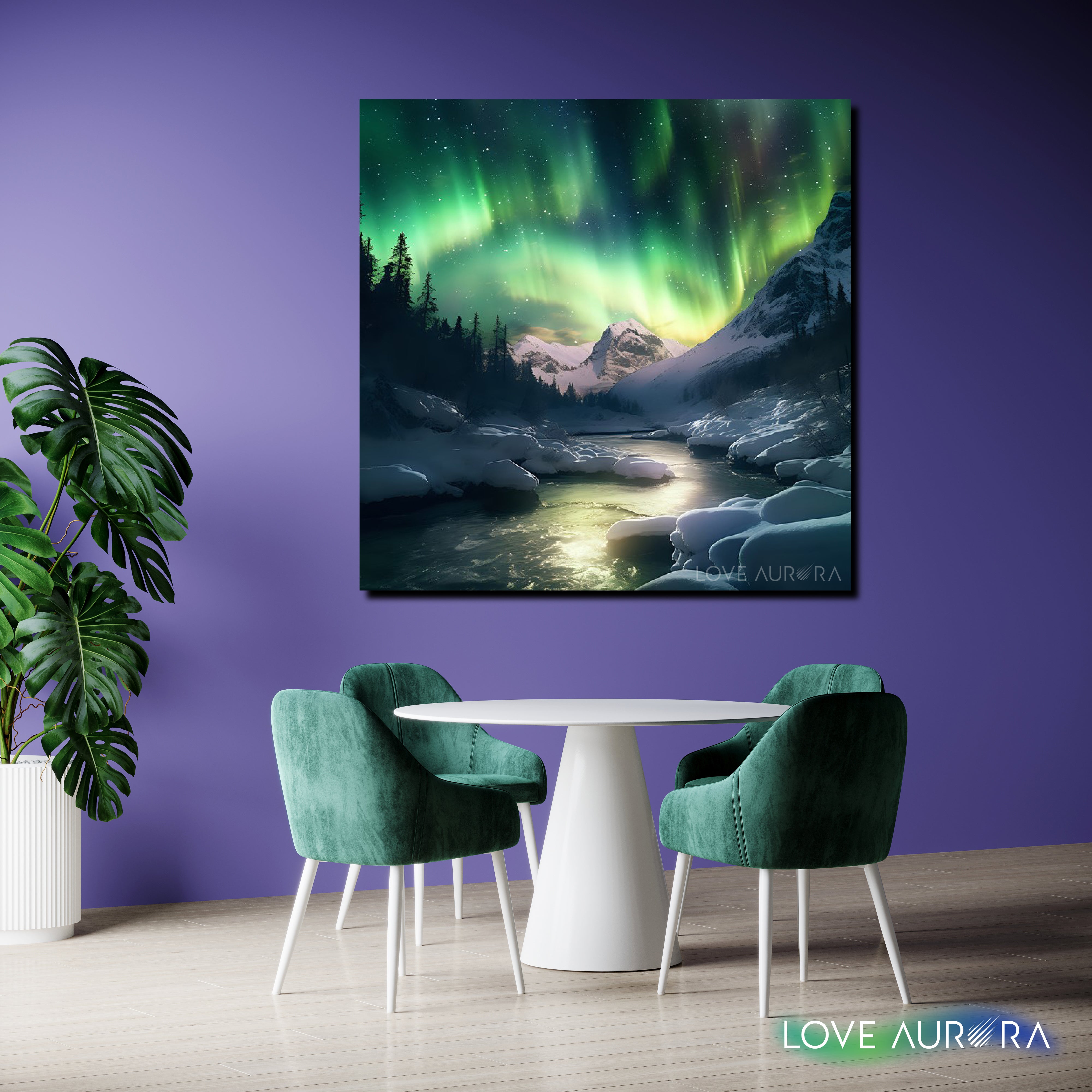 LoveMyAurora®  Glow in the dark painting (Aurora over the Dream Valley 02)