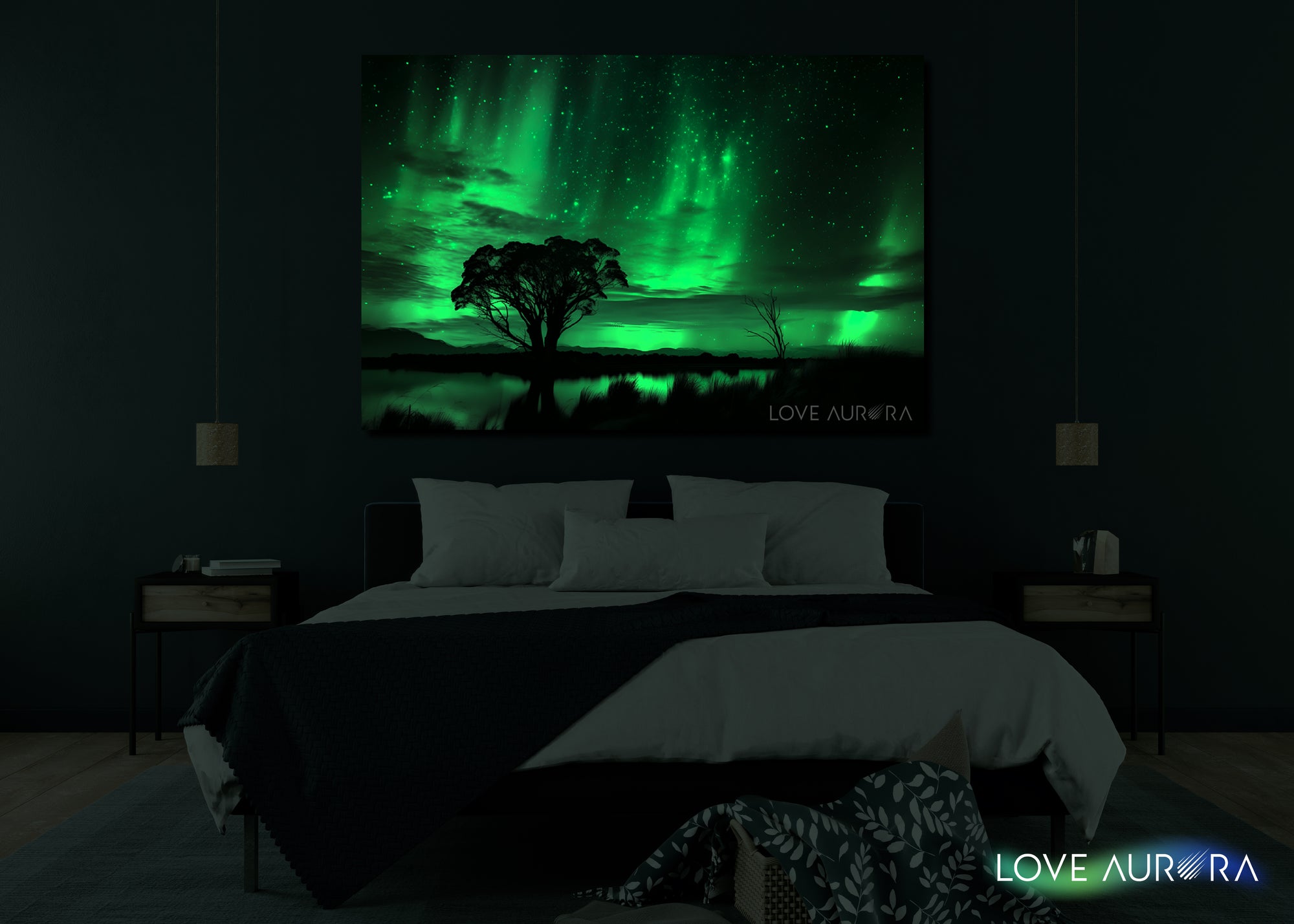 LoveMyAurora®  Glow in the dark painting  (Longing Under the Starry Sky)