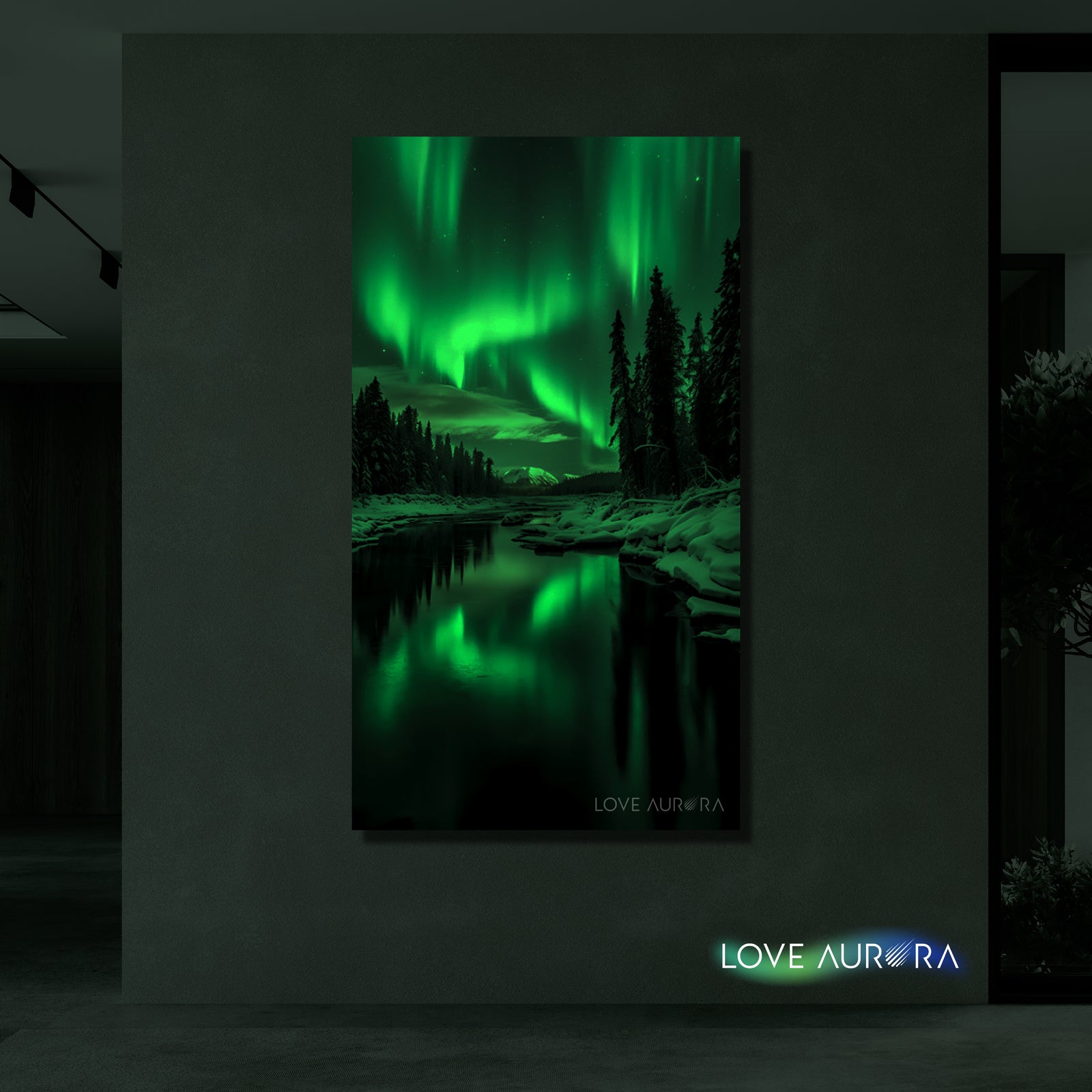 LoveMyAurora®  Glow in the dark painting (Forest With Snow)