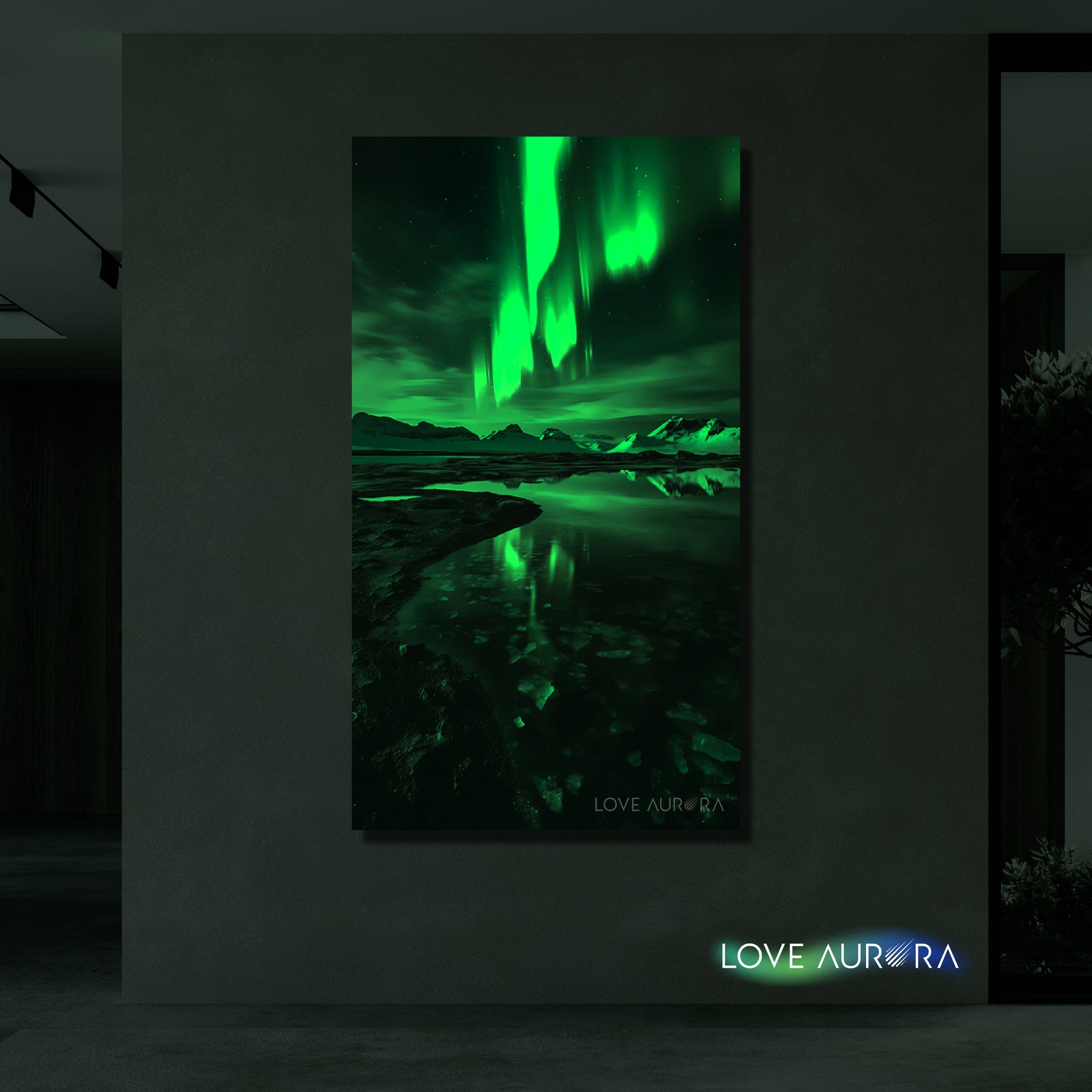 LoveMyAurora®  Glow in the dark painting (Sunset and Mountain)
