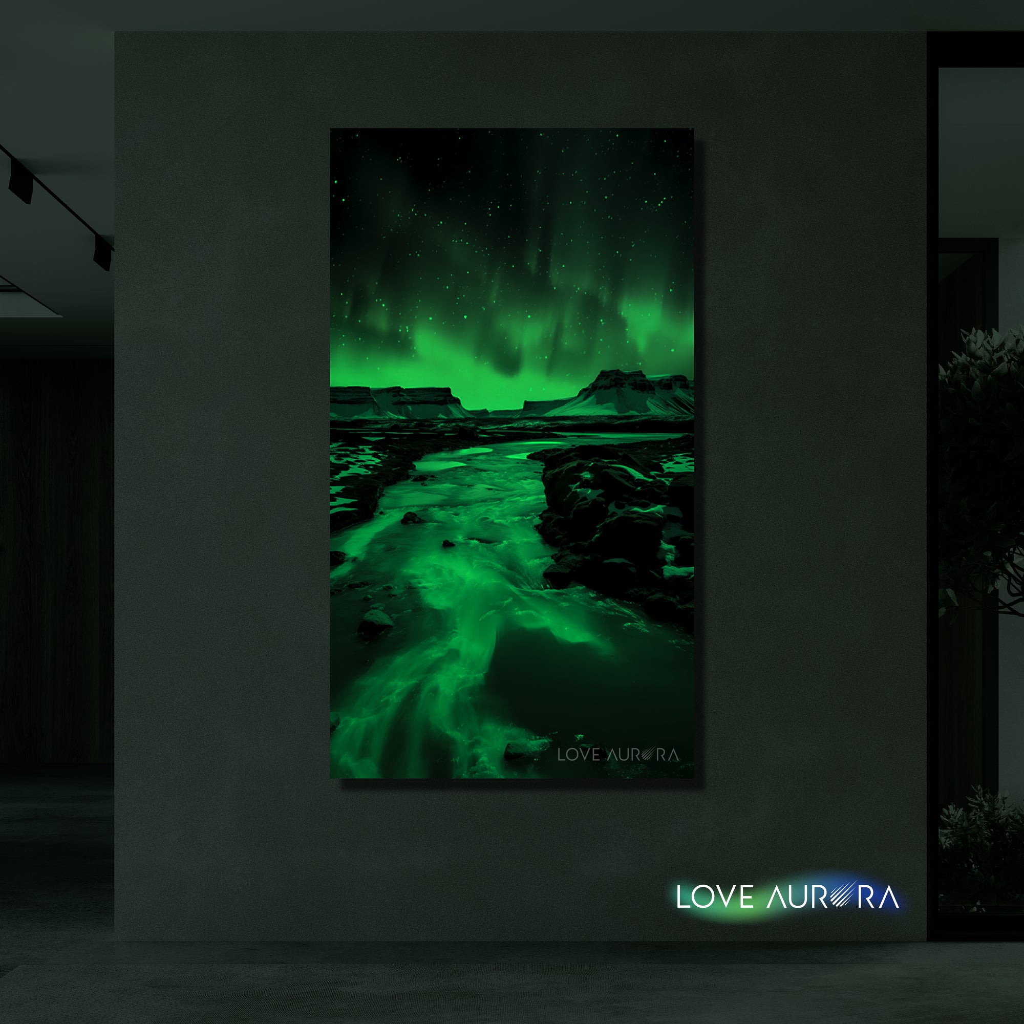 LoveMyAurora®  Glow in the dark painting  (Surging River)