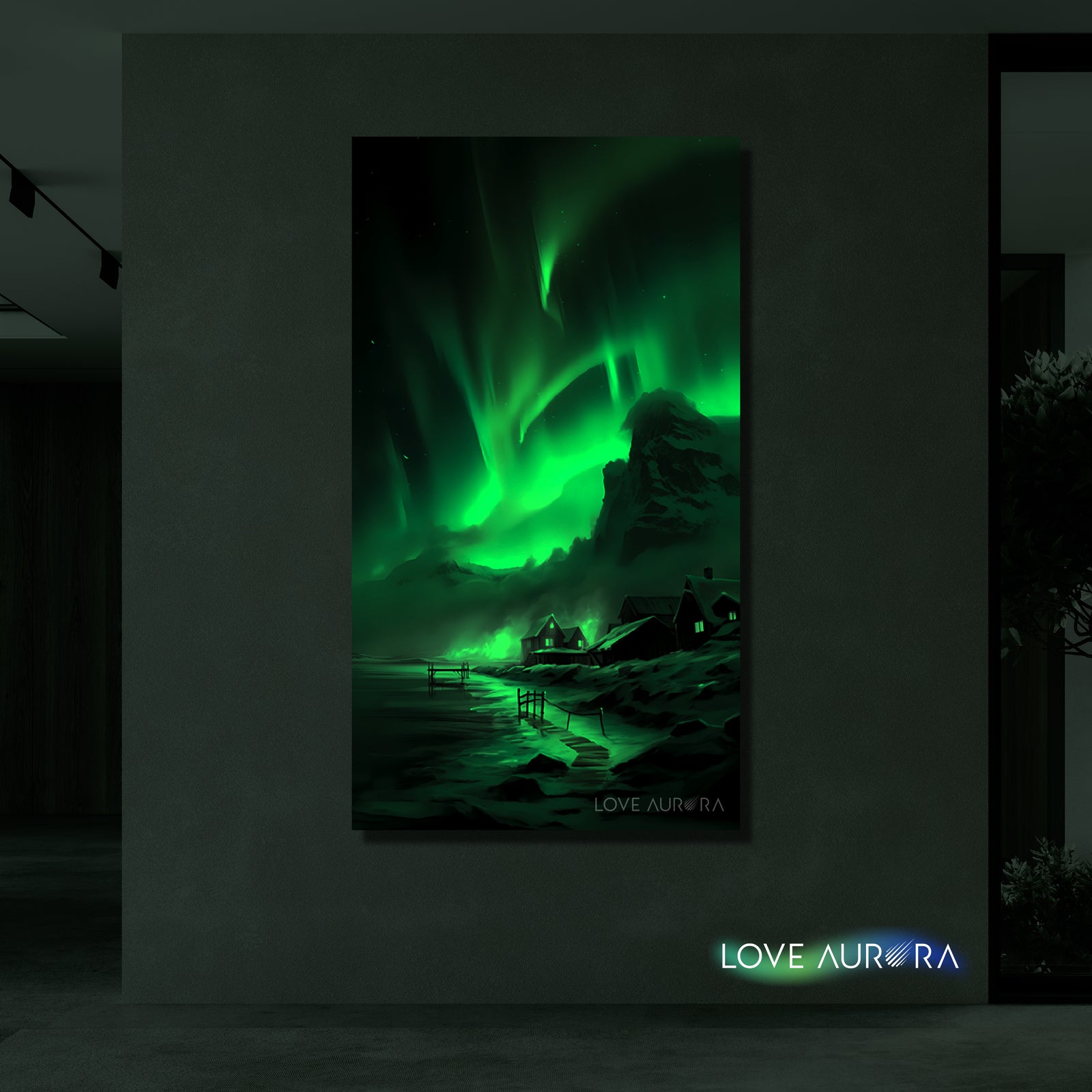 LoveMyAurora®  Glow in the dark painting (Snow Village)