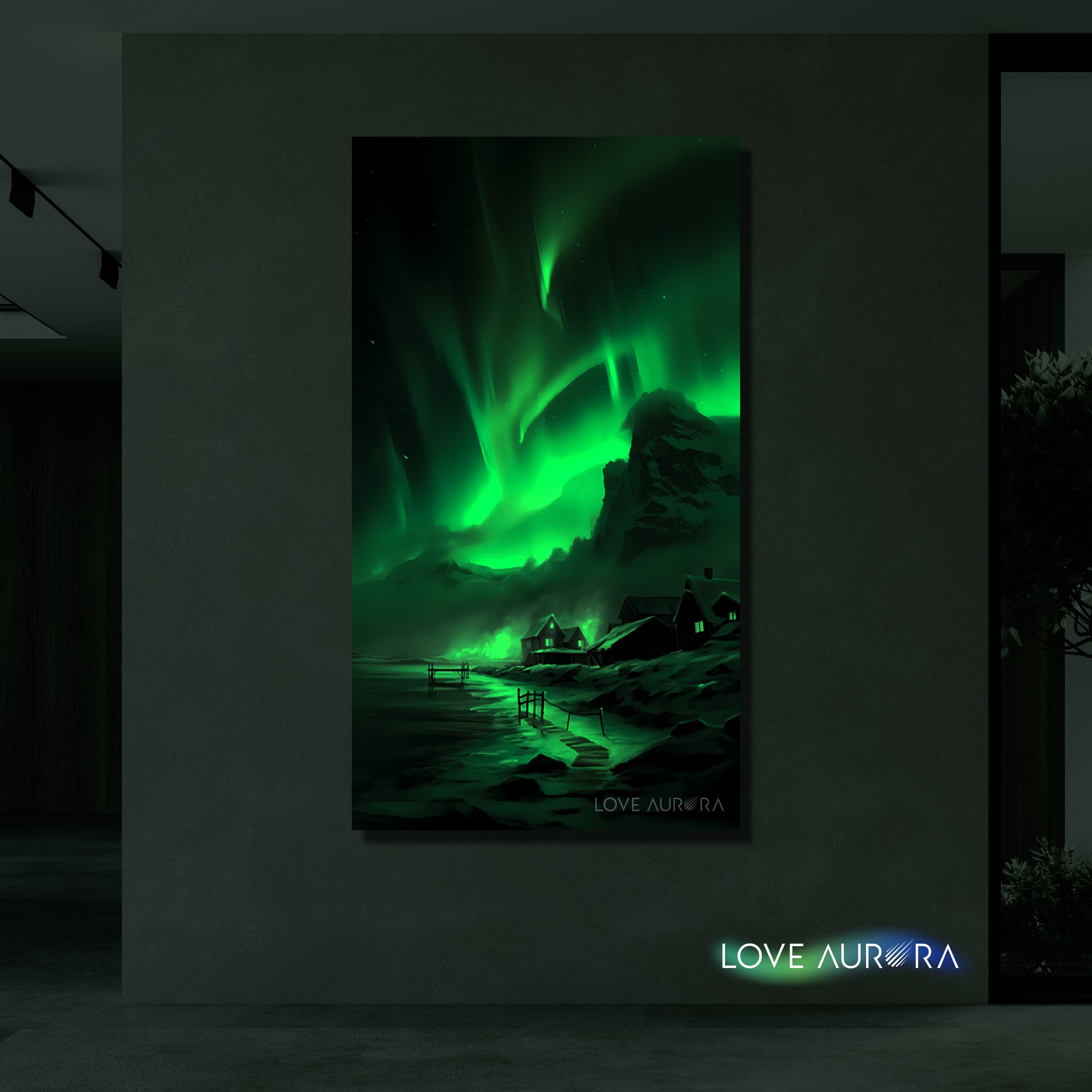 LoveMyAurora®  Glow in the dark painting (Snow Village)