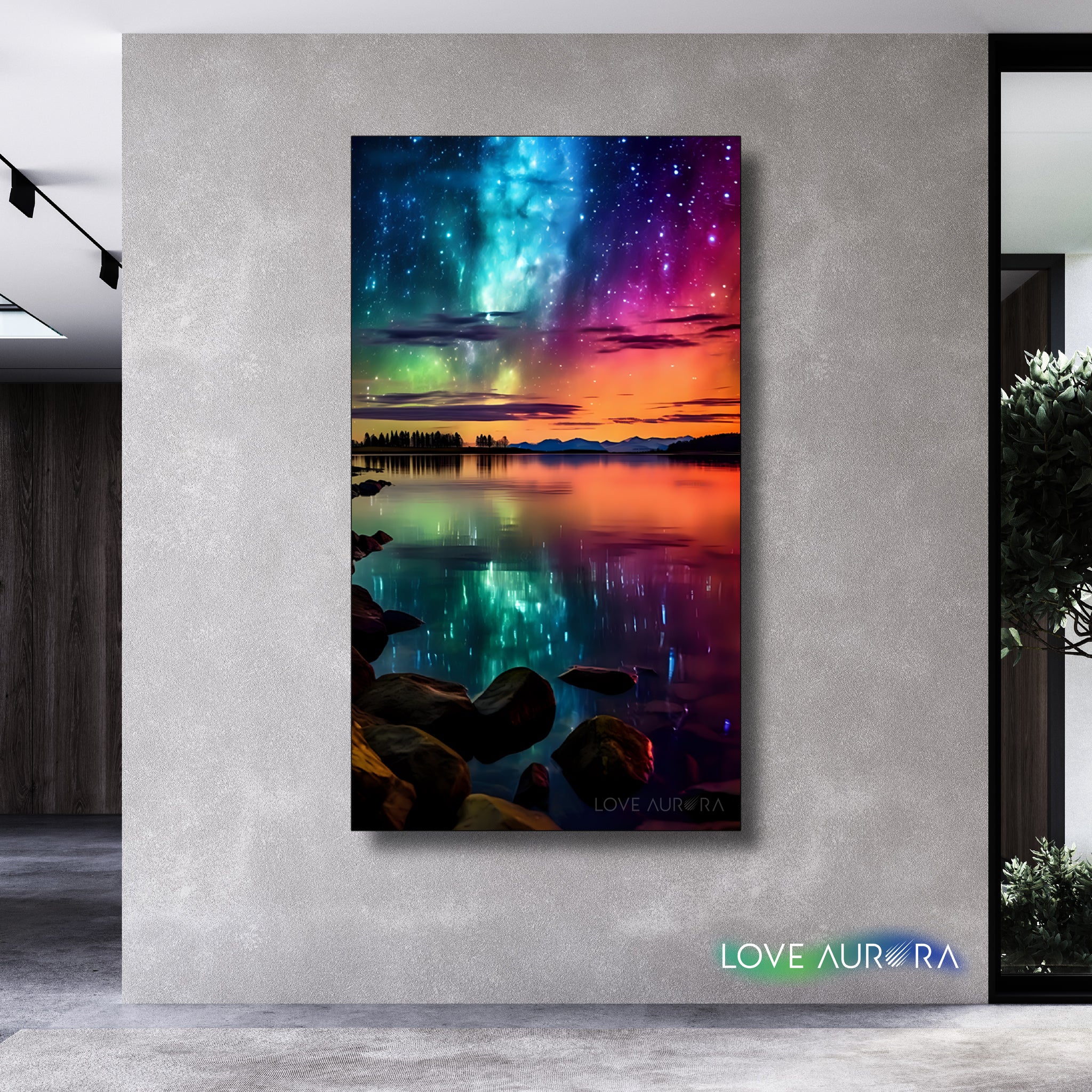 LoveMyAurora®  Glow in the dark painting (Lake and Rock)