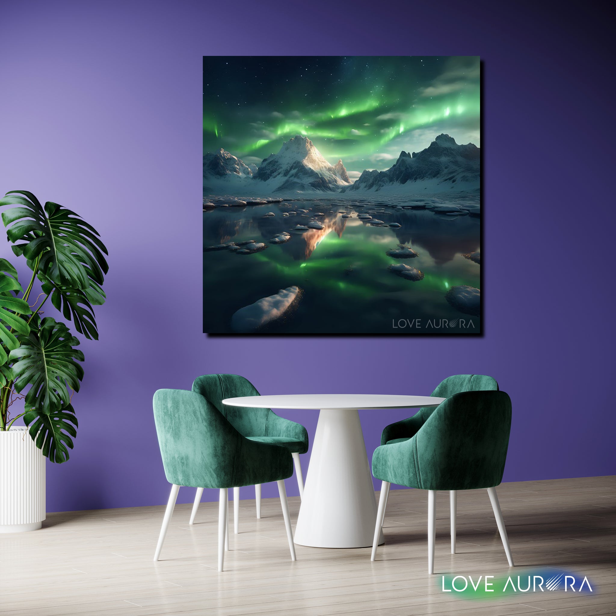 LoveMyAurora®  Glow in the dark painting  (Snow Mountain 02)
