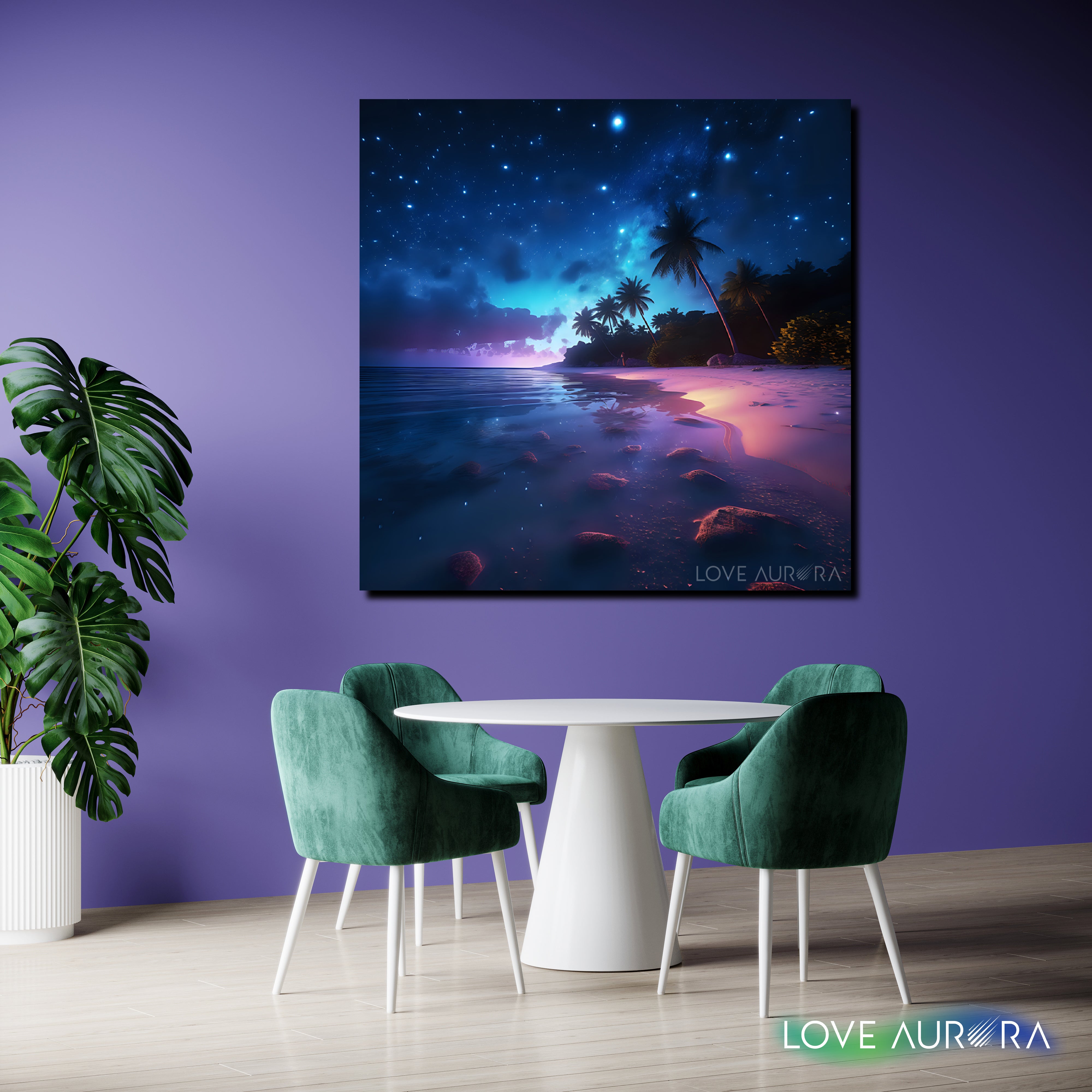 LoveMyAurora®  Glow in the dark painting (Night Beach)