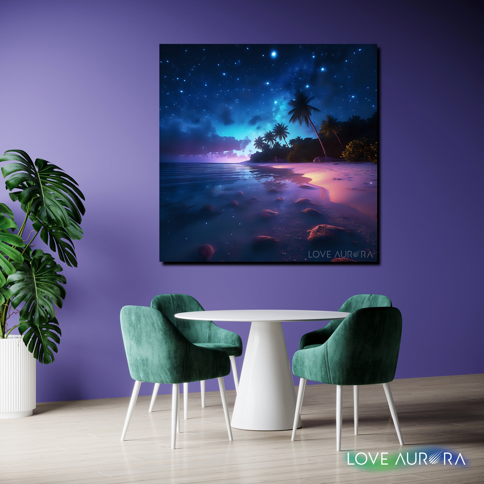 LoveMyAurora®  Glow in the dark painting (Night Beach)